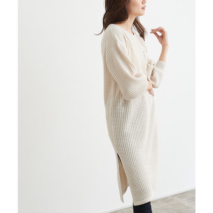 ワッフル編み ニットワンピースワンピース ワッフルワンピース ロングワンピース | Pierrot | 詳細画像5 