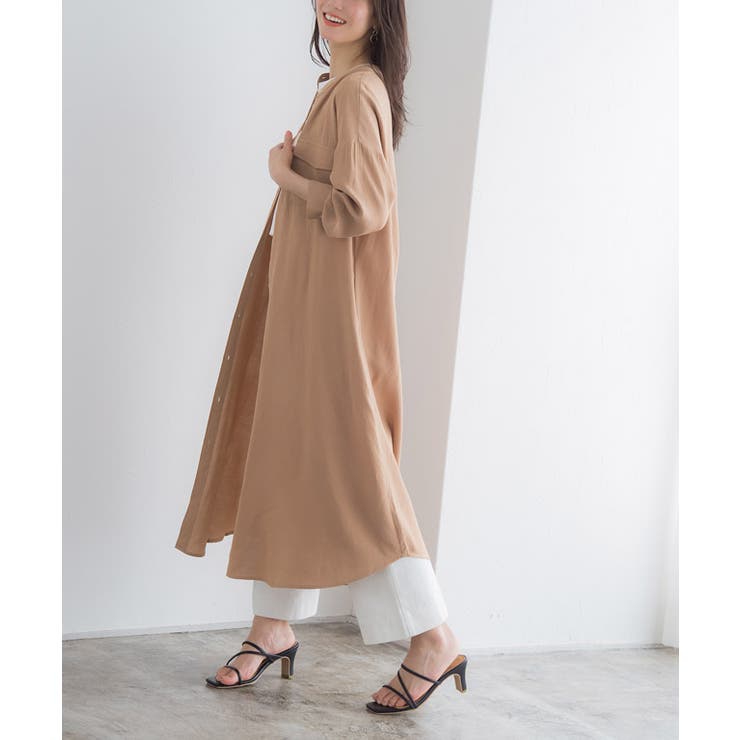 ビンテージ　ホスピタルコート　ナースコート　ロングシャツ　シャツワンピース　軍物 セール】2wayトレンチコートワンピース ロング丈 ジャケット