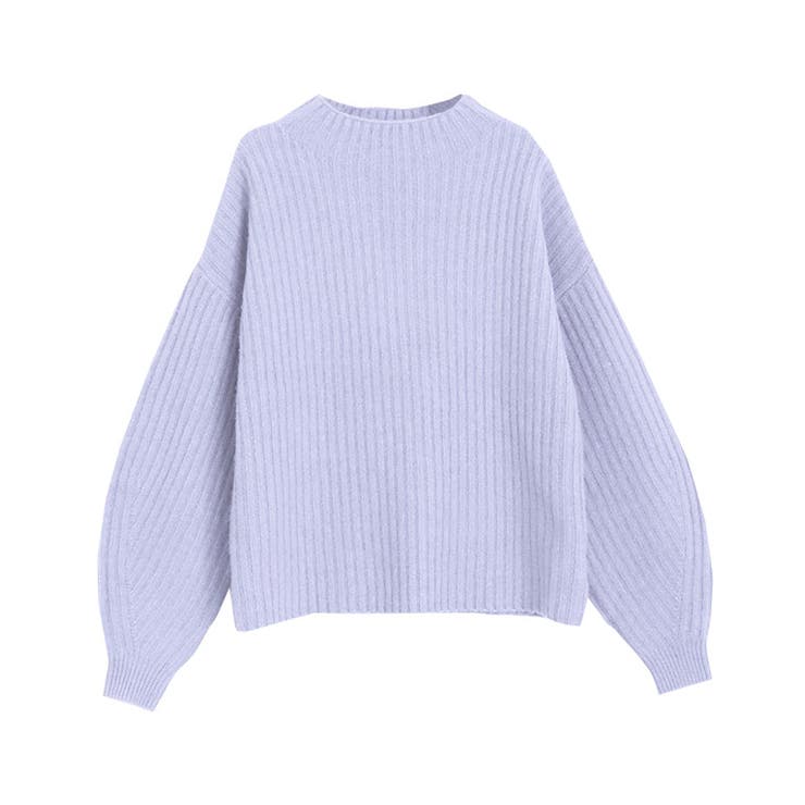 ラベンダー | 【来栖りんさん着用】ふんわりウォッシャブルボリューム袖ボトルネックニット ニット… | Pierrot