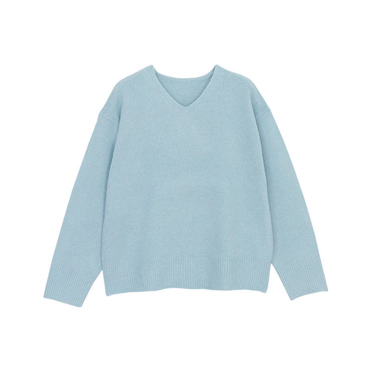 ライトブルー | ネックが選べるウールライクニット ニット ネックが選べる | Pierrot