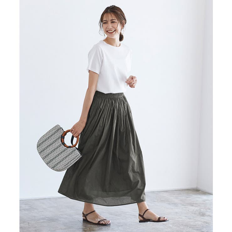 コットンギャザーロングスカート ロングスカート フレアスカート コットン | Pierrot | 詳細画像3 