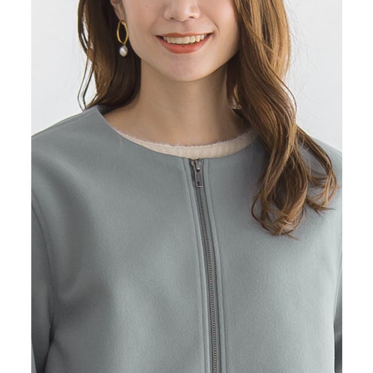 ノーカラーショートコート コート 秋 | Pierrot | 詳細画像3 