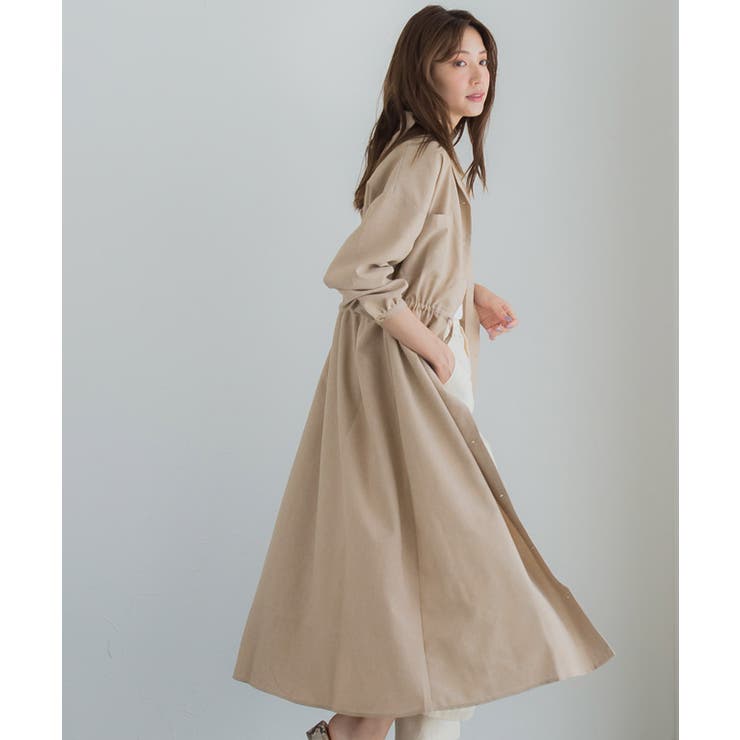 リネンライクオープンカラーシャツワンピース シャツワンピース
