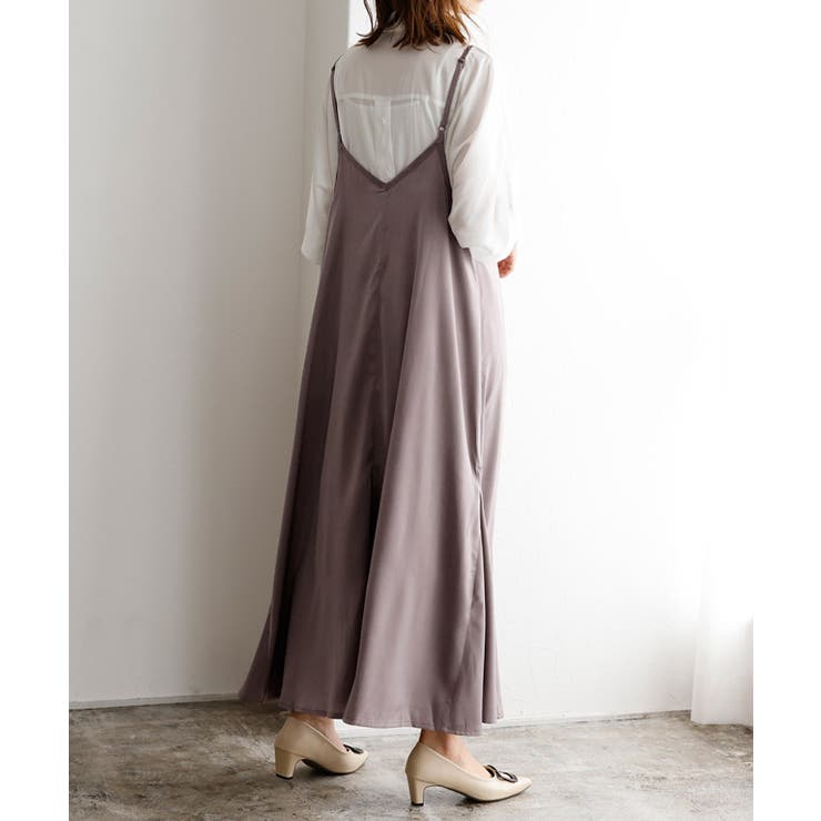 サテンマーメイドラインキャミワンピース ワンピース ワンピ キャミ
