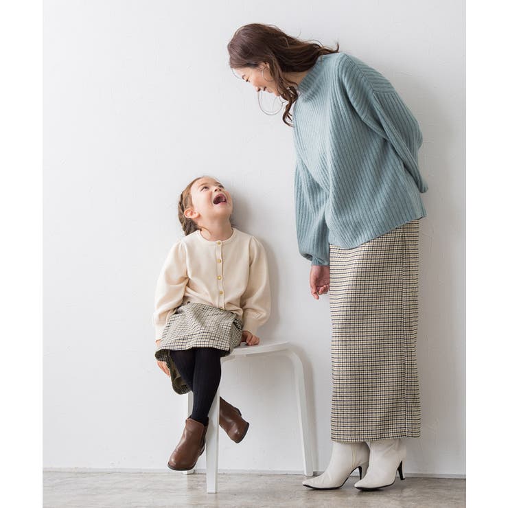 Bottega Veneta直営店 チェックプレスウールスカート チェックウールタッチIラインスカート スカート チェック[品番