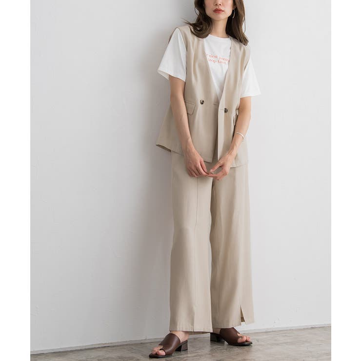 ノーカラージレ ジレ ノーカラー[品番：PRTW0003677]｜Pierrot