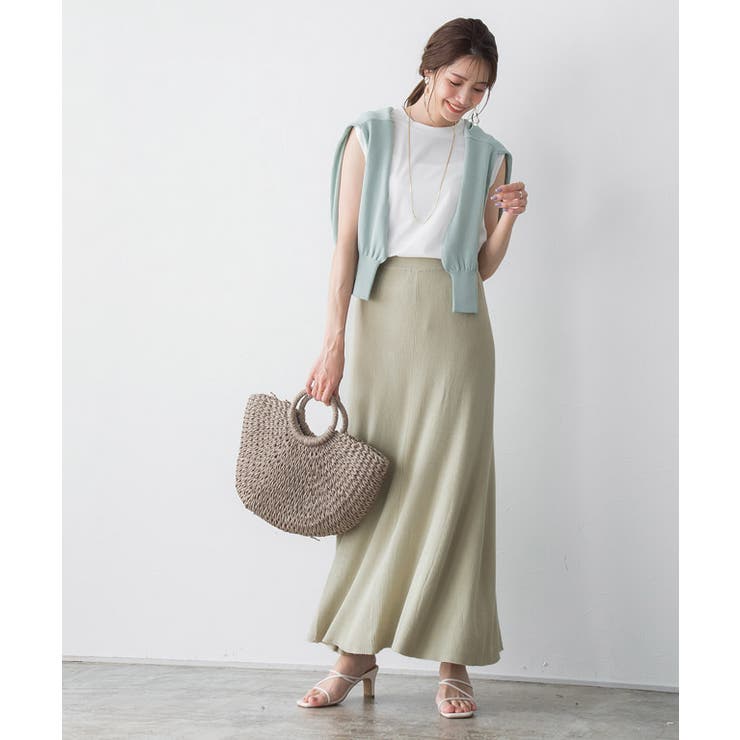 リブニットフレアスカート フレアスカート ミモレ丈 ミラノリブ | Pierrot | 詳細画像4 