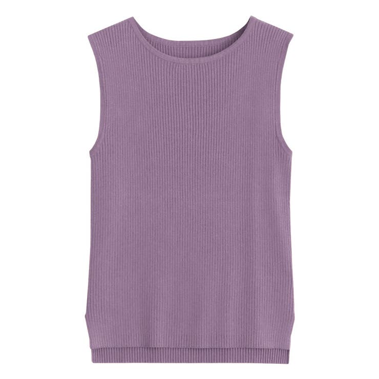 ライトパープル | ウォッシャブルノースリーブリブニット ニット ノースリーブ ウォッシャブル | Pierrot