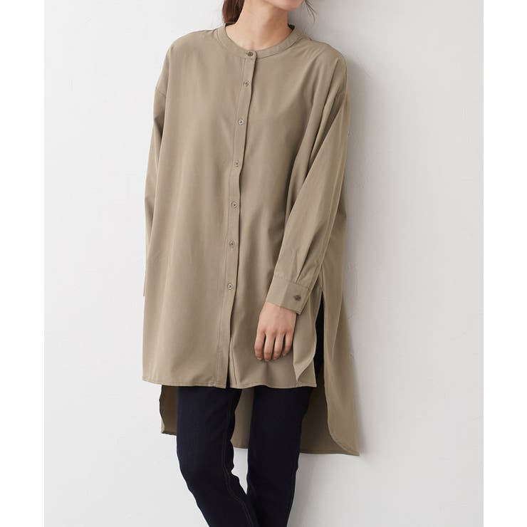 ノーカラーチュニックブラウスノーカラー ブラウス スリット チュニック | Pierrot | 詳細画像7 