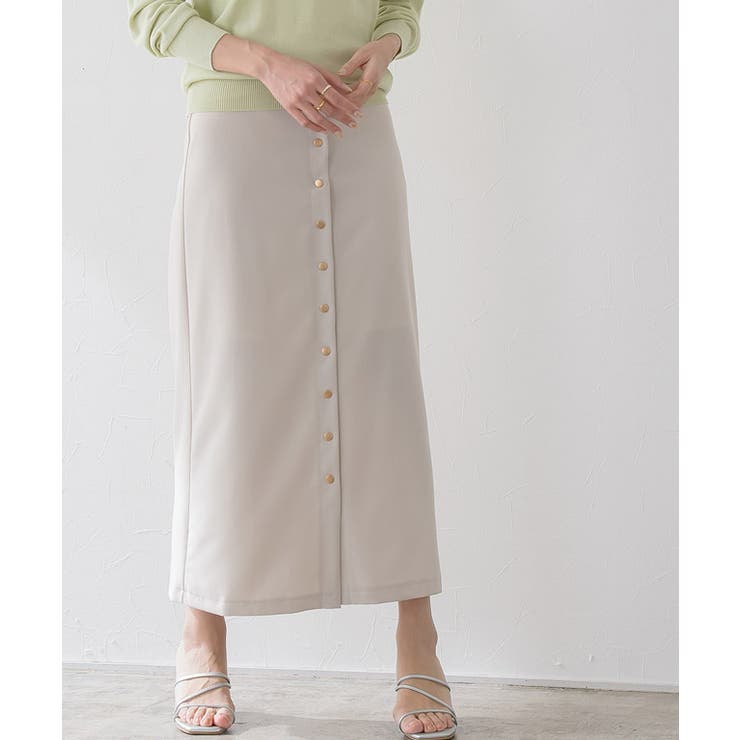 フロントボタンロングスカート スカート ロング フロントボタン