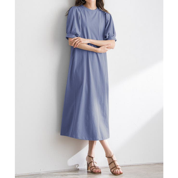 スモークブルー | パフスリーブワンピース ワンピース ワンピ | Pierrot