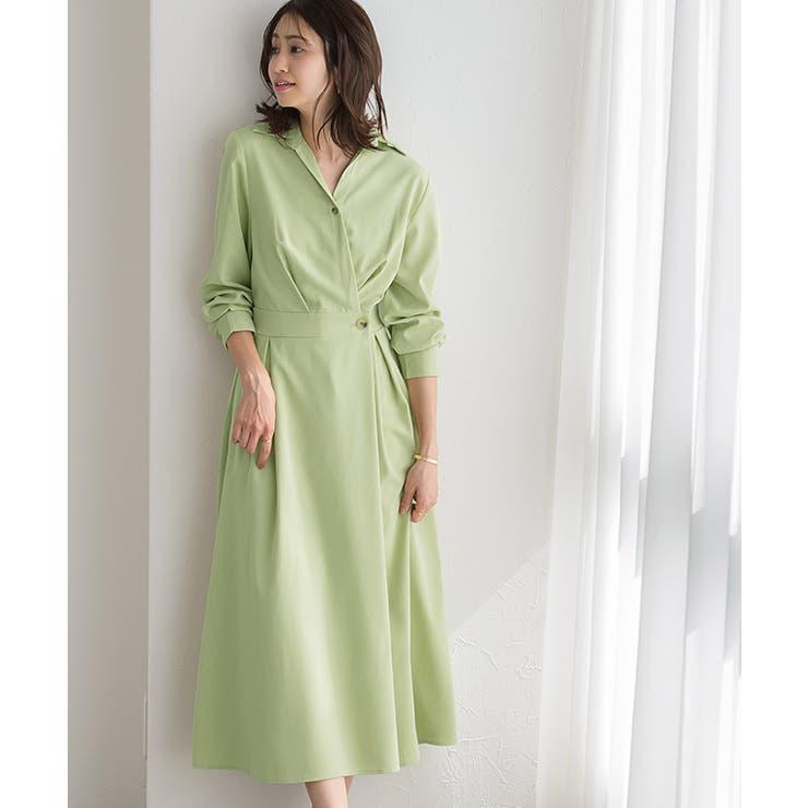 DES PRES（デ・プレ）の「シルク ロングシャツワンピース