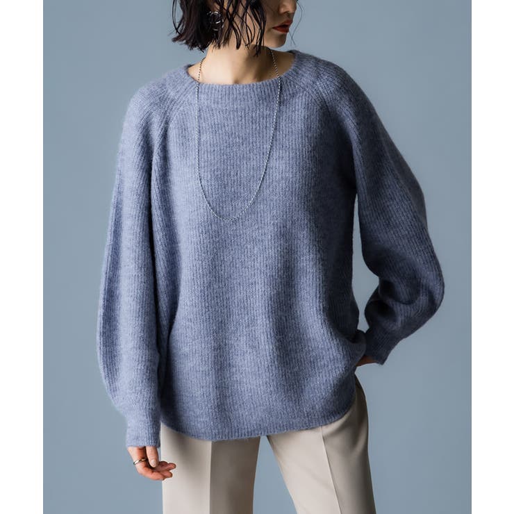 新品45R上質アルパカタムフードニットふわふわ暖かい50400円アルパカ74% アルパカ混ボートネックニット ふわふわ ニット[品番：PRTW0003323