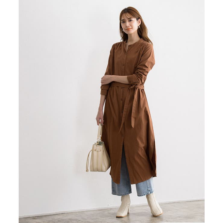ベルト付きロングシャツ羽織 シャツ シャツワンピース シャツワンピ ロング 丈 品番 Prtw Pierrot ピエロ のレディースファッション通販 Shoplist ショップリスト