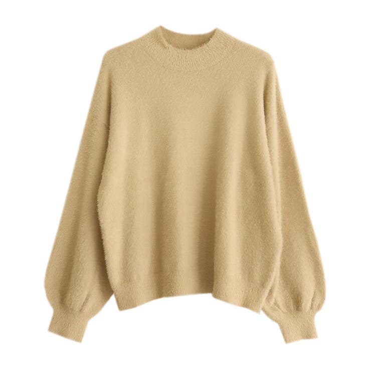 イエロー | シャギーハイネックバルーン袖ニット ニット シャギー ハイネック バルーン袖 | Pierrot