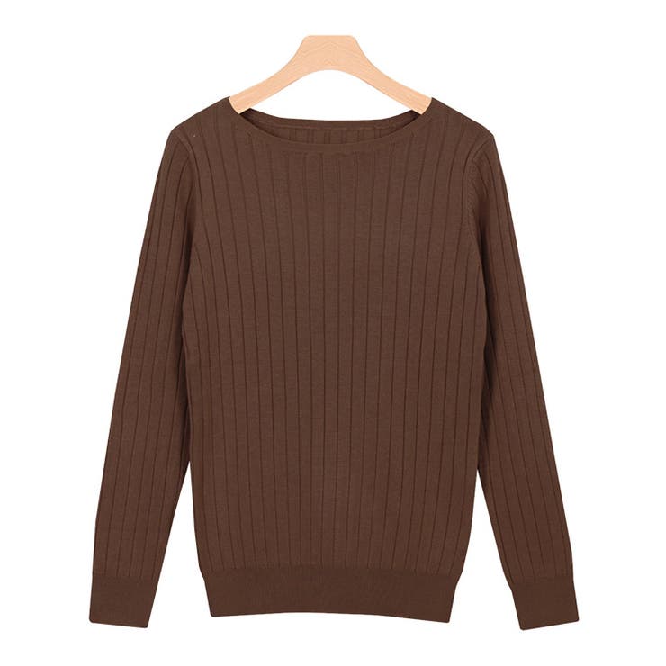 ブラウン | 2typeから選べるシルクタッチ長袖リブニット リブニット UV | Pierrot