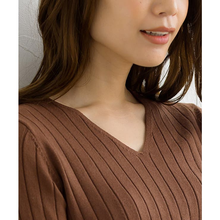 2typeから選べるシルクタッチ長袖リブニット リブニット UV | Pierrot | 詳細画像3 