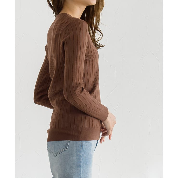 2typeから選べるシルクタッチ長袖リブニット リブニット UV | Pierrot | 詳細画像8 