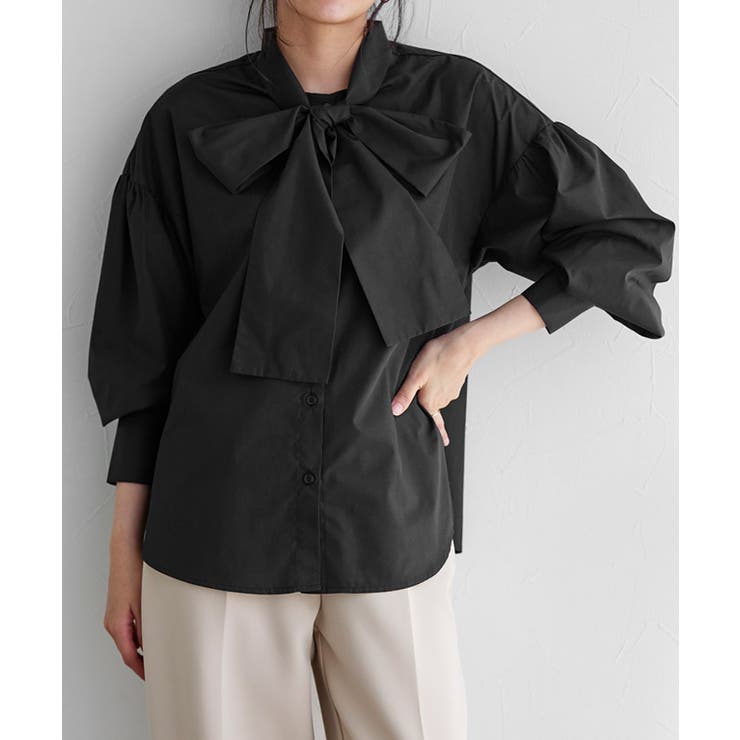 マルチwayビッグリボンブラウス ブラウス リボン 2way リボン 秋 秋服