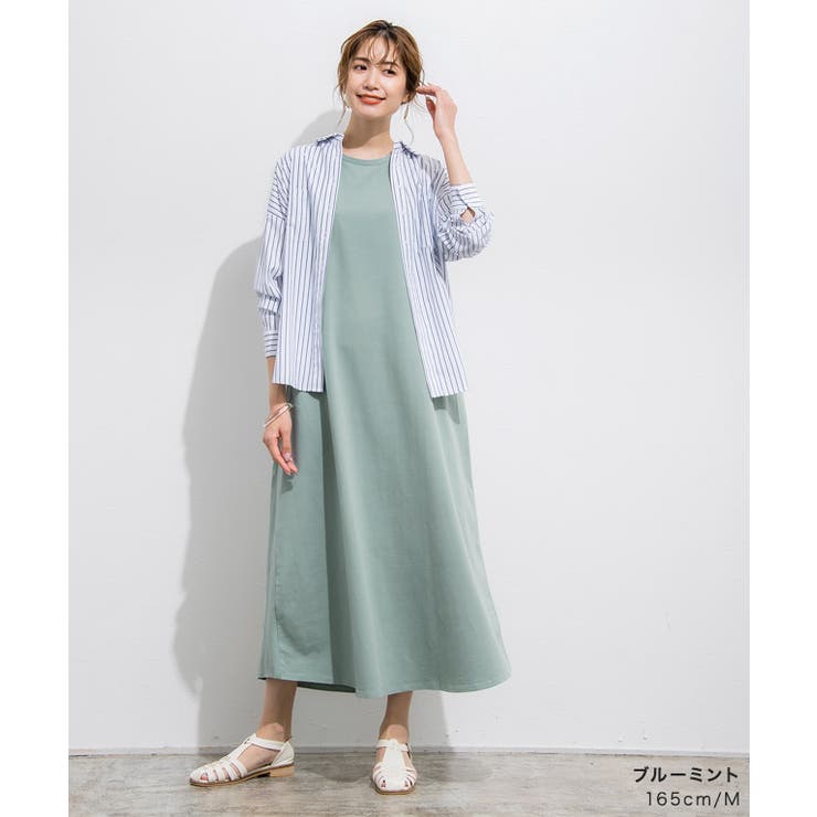 IRENE アイレネ カラーブロックマキシドレス ノースリーブ Aライン