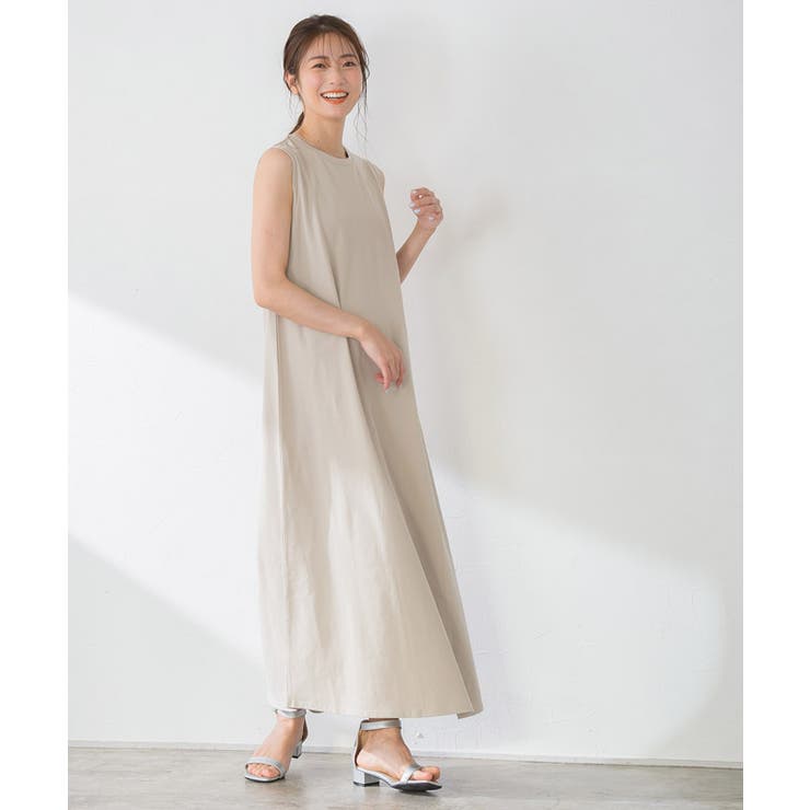 美品♡ ANAYI ロングワンピース　ノースリーブ　マキシ丈　Aライン 美品♡ ANAYI ロングワンピース ノースリーブ マキシ丈 Aライン