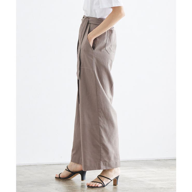 【CanCam8月号掲載アイテム】ウエストリボン付き 麻混ワイドパンツウエストリ… | Pierrot | 詳細画像8 