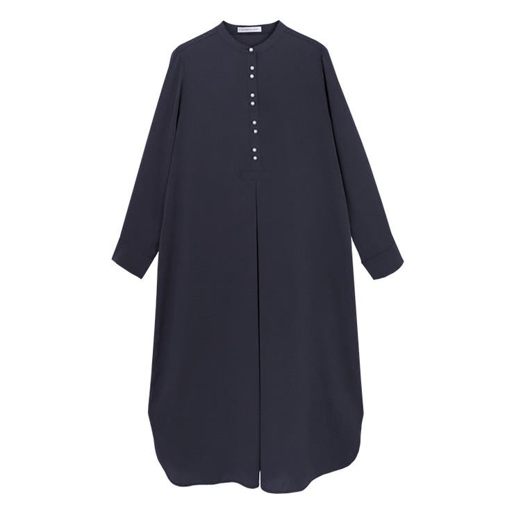 ネイビー | パールボタンフレアワンピース ワンピース ワンピ | Pierrot