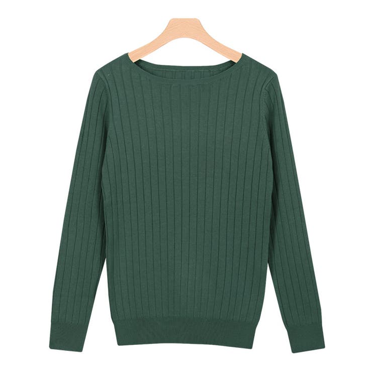 アッシュグリーン | 2typeから選べるシルクタッチ長袖リブニット リブニット UV | Pierrot