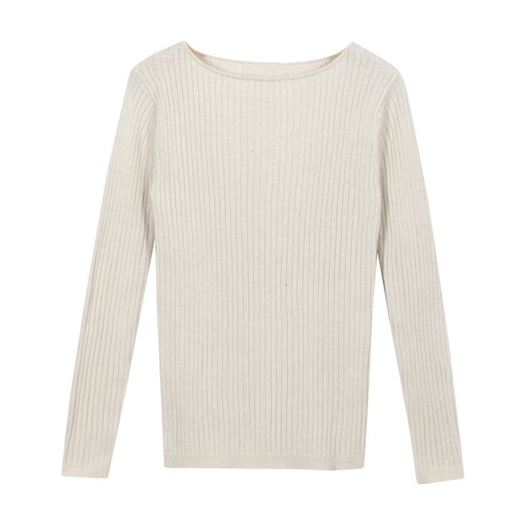 アイボリー | 選べる綿混 リブニット ニット | Pierrot
