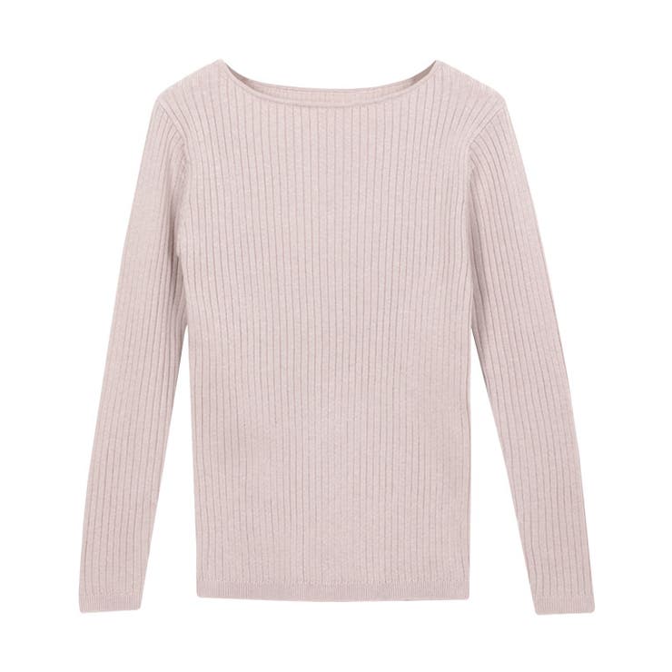 ダスティピンク | 選べる綿混 リブニット ニット | Pierrot