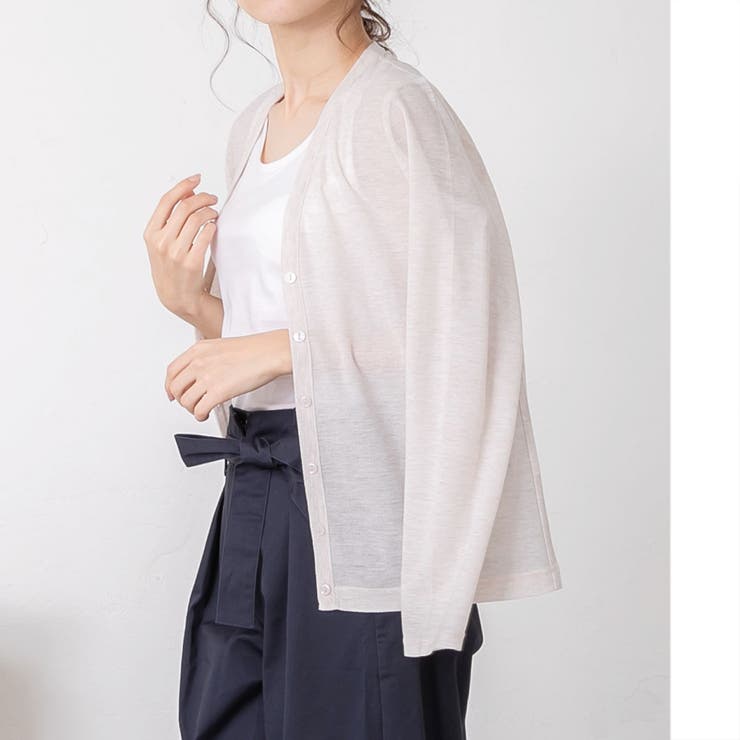 グラムリップス シースルーStripeカーディガン ピンク