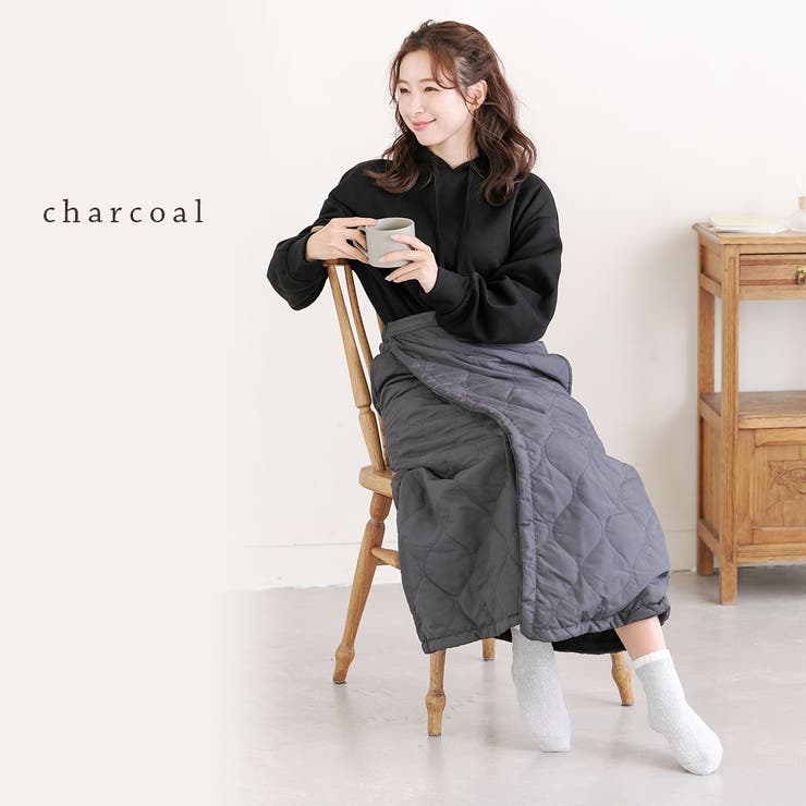 キルティング巻きスカート レディース 裏シャギー[品番：PPPU0004451