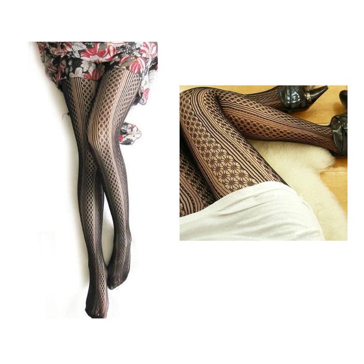 縦ライン柄で美脚効果UP♪細く見えるストッキング（デザイン柄sexy網タイツ）