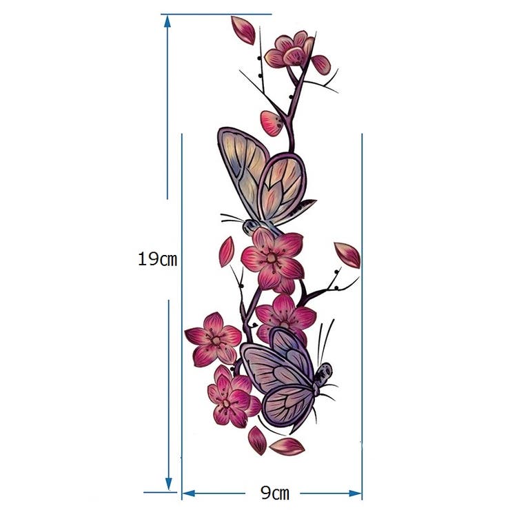 タトゥーシール 渋めカッコいい花＆蝶 ボディシール | Pinky&Refine | 詳細画像5 