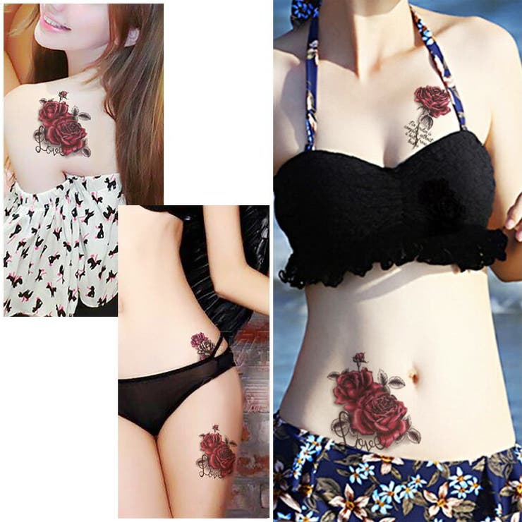 黒薔薇 花 ボディシール | Pinky&Refine | 詳細画像5 