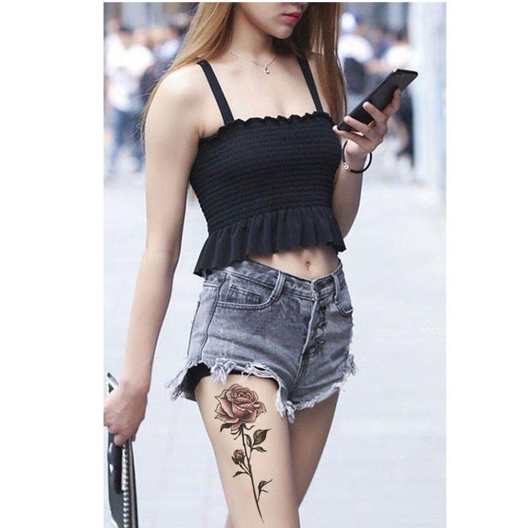 タトゥーシール 渋い紫セクシー薔薇 パープルローズ | Pinky&Refine | 詳細画像3 