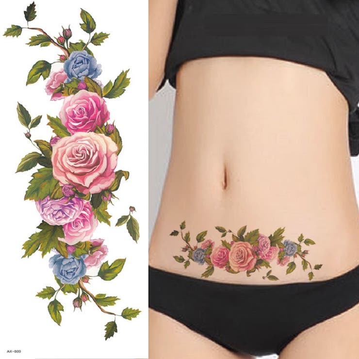 オシャレ華麗バラ カッコいい薔薇 ボディシール | Pinky&Refine | 詳細画像1 