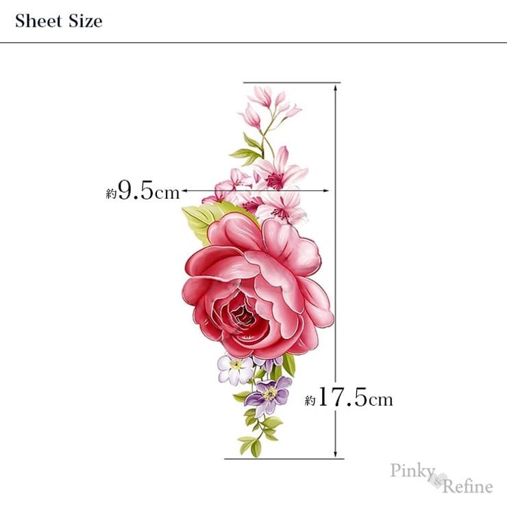 可憐なセクシー華 薔薇 タトゥーシール | Pinky&Refine | 詳細画像4 