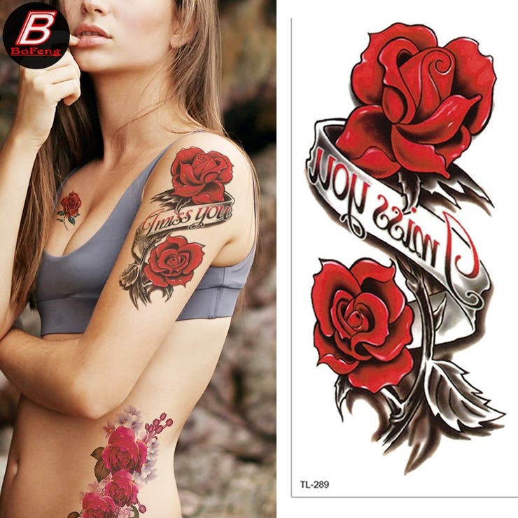 真っ赤ロゴ入り薔薇 ボディシール 真紅 | Pinky&Refine | 詳細画像4 