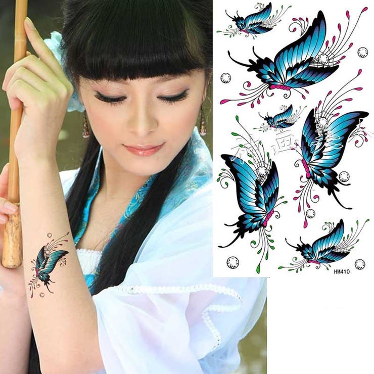 タトゥーシール 青アゲハ 妖艶ブルー蝶 | Pinky&Refine | 詳細画像4 