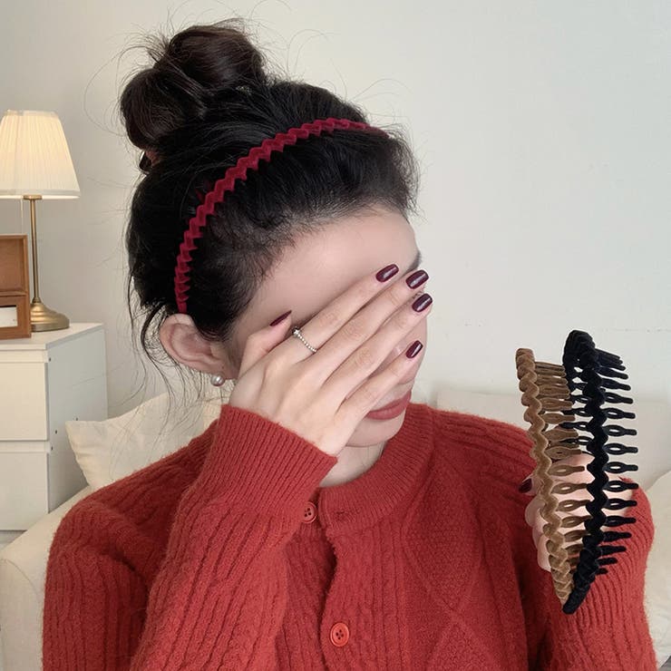 カチューシャ コーム付き ベロア調 | PlusNao | 詳細画像4 