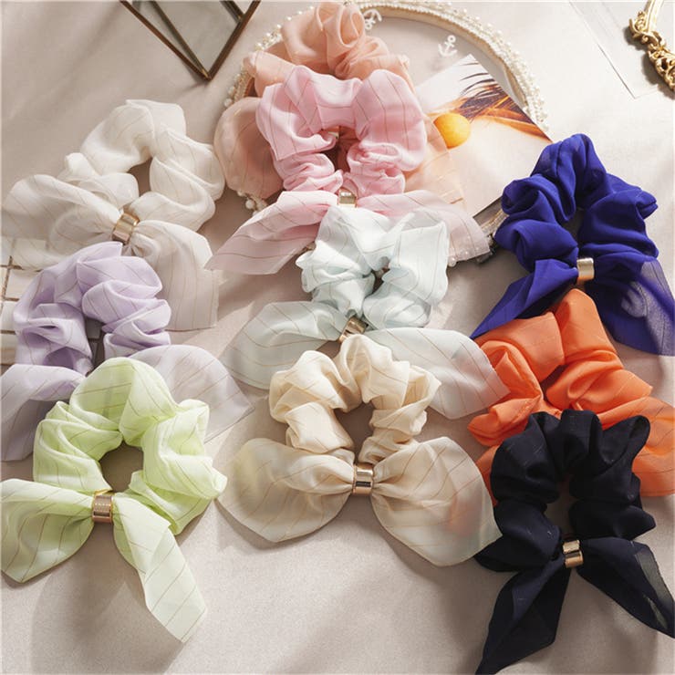 リボン付きシュシュ ヘアゴム 髪留め | PlusNao | 詳細画像2 