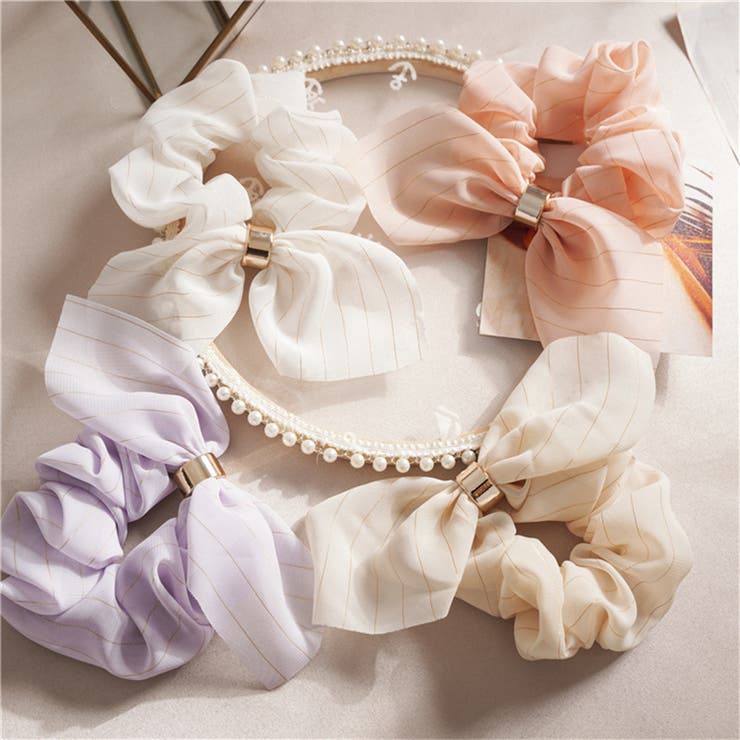 リボン付きシュシュ ヘアゴム 髪留め | PlusNao | 詳細画像3 