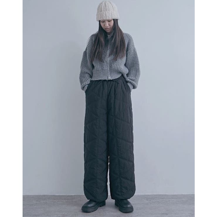 中綿キルトワイドパンツ レディース ロングパンツ | PlusNao | 詳細画像10 