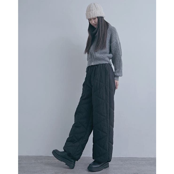 中綿キルトワイドパンツ レディース ロングパンツ | PlusNao | 詳細画像11 