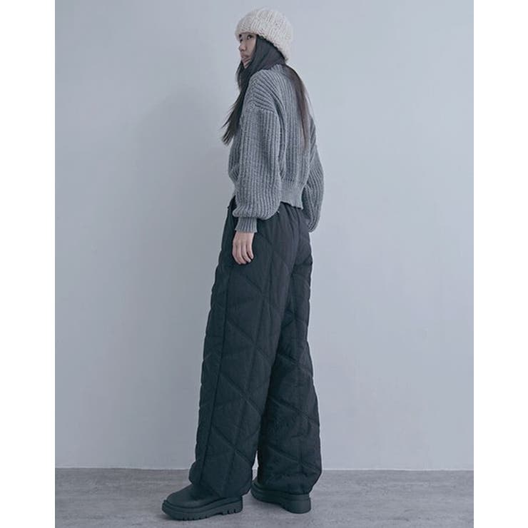 中綿キルトワイドパンツ レディース ロングパンツ | PlusNao | 詳細画像12 