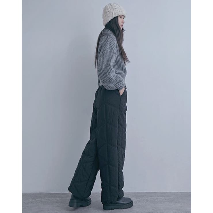 中綿キルトワイドパンツ レディース ロングパンツ | PlusNao | 詳細画像14 