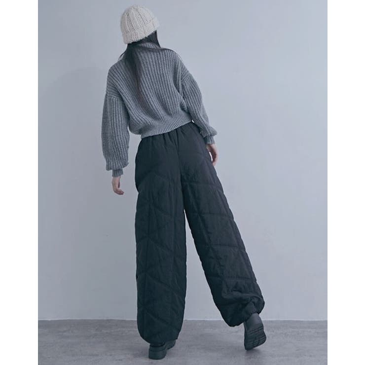 中綿キルトワイドパンツ レディース ロングパンツ | PlusNao | 詳細画像15 