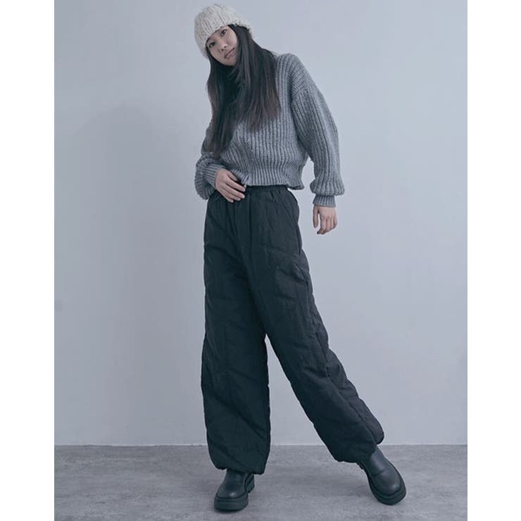 中綿キルトワイドパンツ レディース ロングパンツ | PlusNao | 詳細画像16 