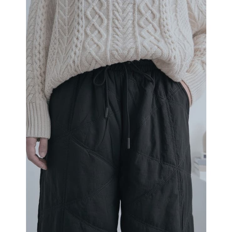 中綿キルトワイドパンツ レディース ロングパンツ | PlusNao | 詳細画像17 